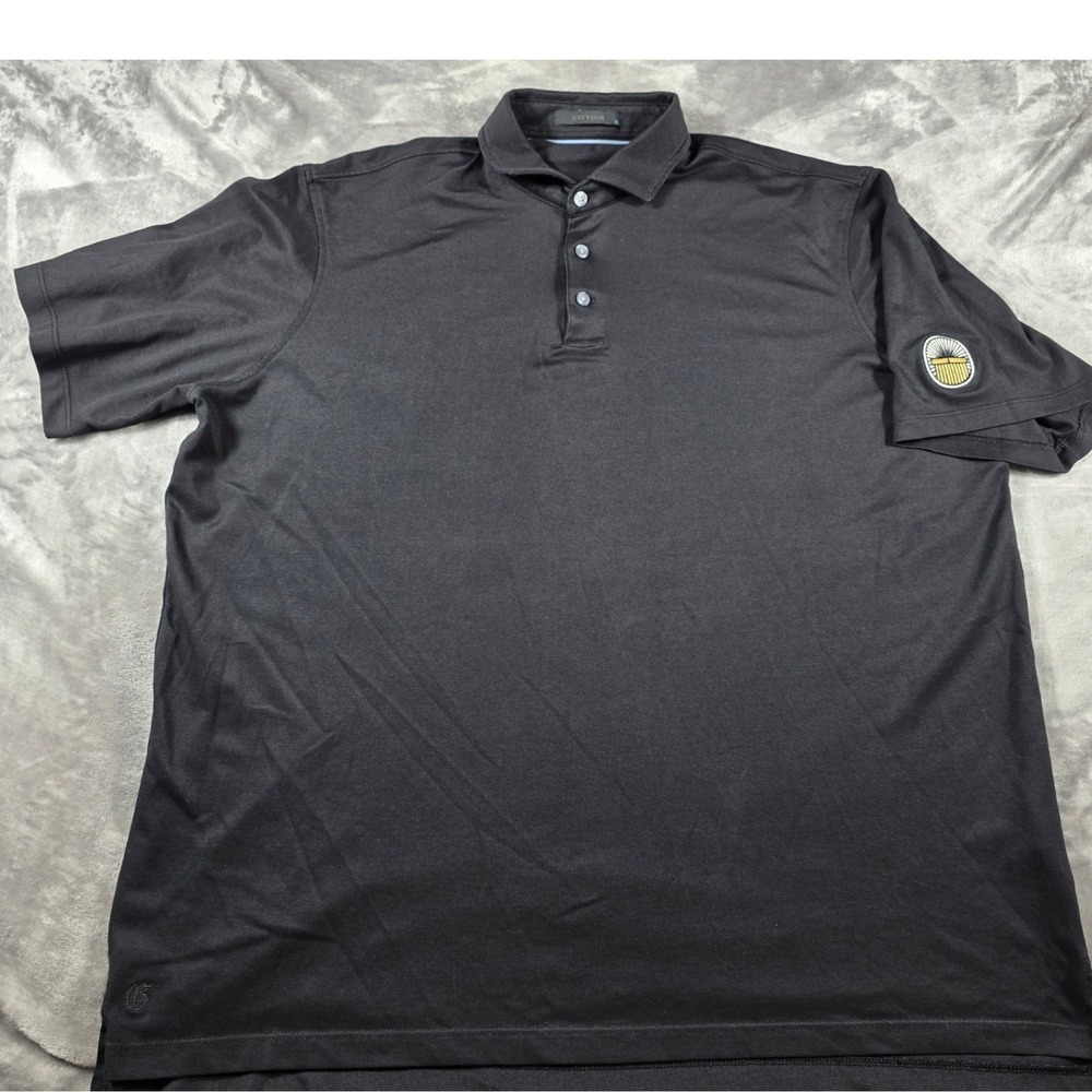Greyson Polo Shirt Mens XL Black brrr Cooling Performance Moisture‎ Wicking